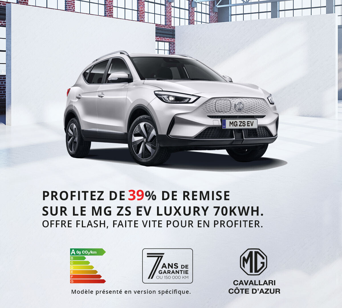 Remise exceptionnelle de 39% (1) sur le MG ZS EV LUXURY